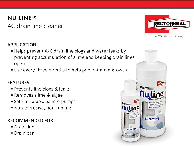 (2)-Pack, Nu-Line Drain Cleaner, 32 ounce bottle