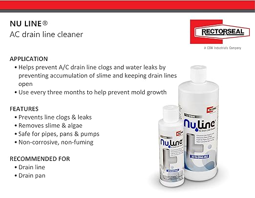 (4)-Pack NuLine HVAC Condensate Nu-Line Drain Cleaner, 8 Ounce