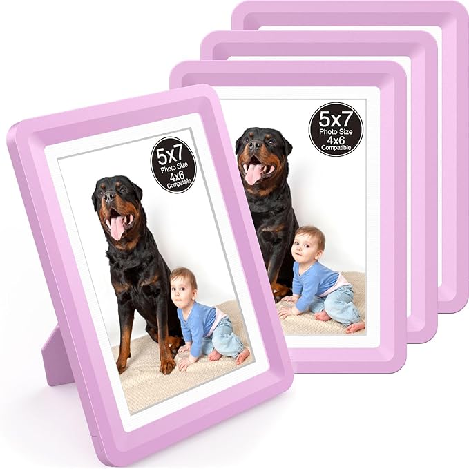 5x7 Picture Frame, Clear Acrylic Photo Frame with White Mat for 4x6 Photos, One-Piece Shatterproof Tool-Free Design, UV-Resistant Waterproof Tabletop Frame for Home Office Decor with 10-Year Warranty