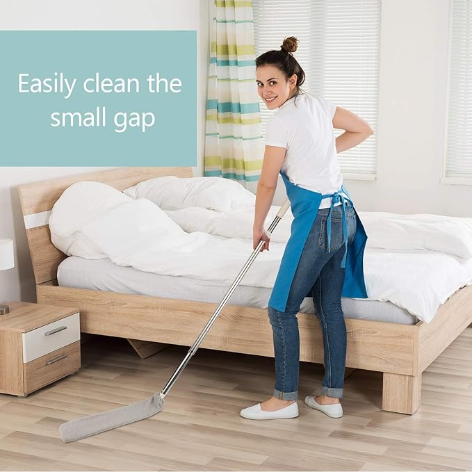 6 Pcs Retractable Gap Dust Cleaner Cloth Reusable Microfiber Dusting Cloth Washable Gap Dust Covers Under Furniture Duster Refill for Bed High Ceilings Furniture Bottom Under Refrigerator Sofa Couch