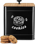 PERFNIQUE Cookie Jar with Lid Airtight, Cookie Tin with Bamboo Lid, Cute Cookie Jars for Kitchen Counter Decorative, 1 Gallon Food Storage Container for Candy, Cookies, Dessert, Farmhouse Home Decor