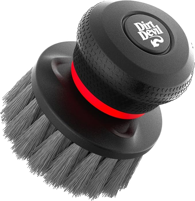 Dirt Devil Handheld Pommel Scrubbing Brush, 3.5", Includes Medium Bristle Head, Comfortable Ergonomic Grip, Interchangeable Brushes, Ideal for General Purpose Cleaning