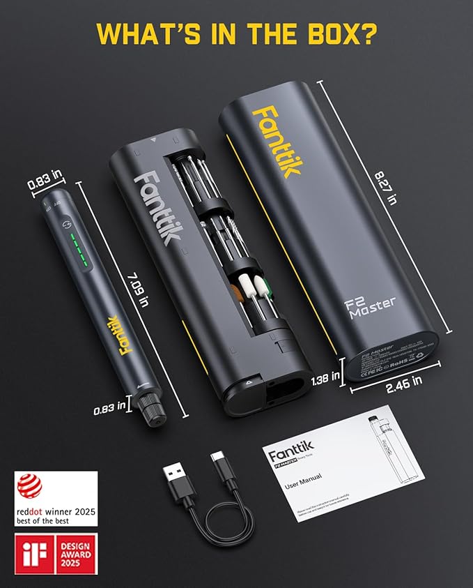 Fanttik F2 Master Mini Cordless Rotary Tool Kit, NeoPulse Motor, 5 Speed, 25000 RPM, Revostor Hub, 35 Accessories, Engraving Pen, for 3D Printer Sanding, Polishing, Drilling, Carving, DIY Crafts