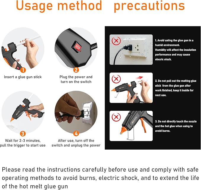 IZIO100W Hot Glue Gun Kit, Fast Heating for DIY Crafts Home Repair, Includes 21 Glue Sticks, Anti-Scald Nozzle, Pouch