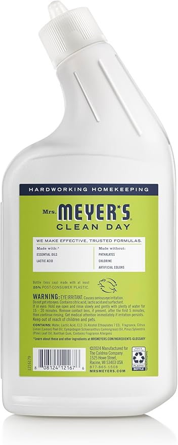 MRS. MEYER'S CLEAN DAY Liquid Toilet Bowl Cleaner, Stain Removing, Lemon Verbena, 24 oz