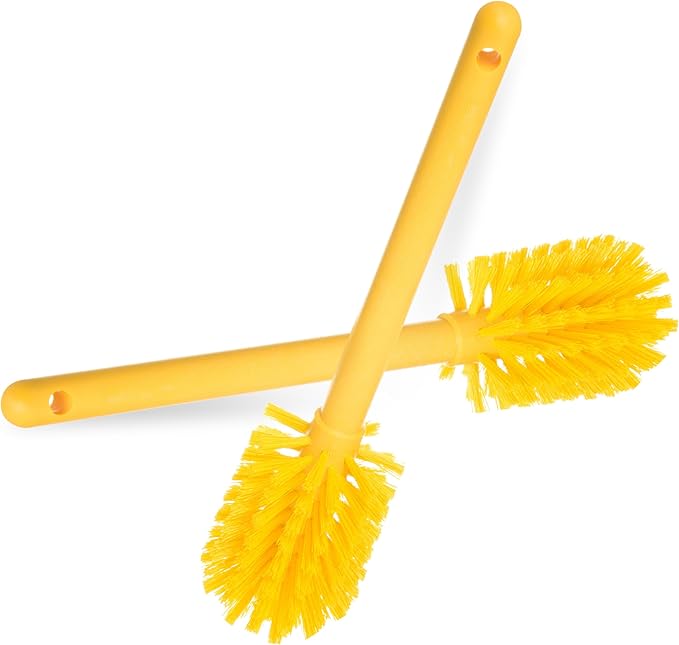 SPARTA Large Water Bottle Brush Ideal for Wide-Mouth Jars, Bottles and Tumblers, Dishwashing Tool with Handle for Home and Commercial Kitchens, Plastic, 12 Inches, Yellow, (Pack of 6)