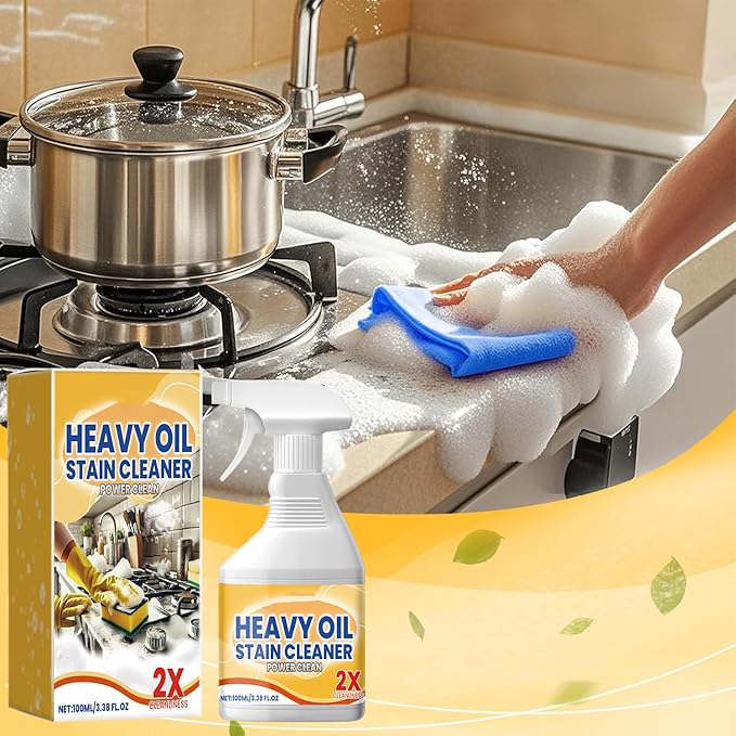 2Pcs Kitchen Heavy Oil Cleaner Spray, 2026 New All Purpose Kitchens Heavy Oil Cleaning Agent,Multipurpose Kitchen Cleaner, Heavy Duty Degreaser Cleaner Spray for Countertops, Ovens and Appliances