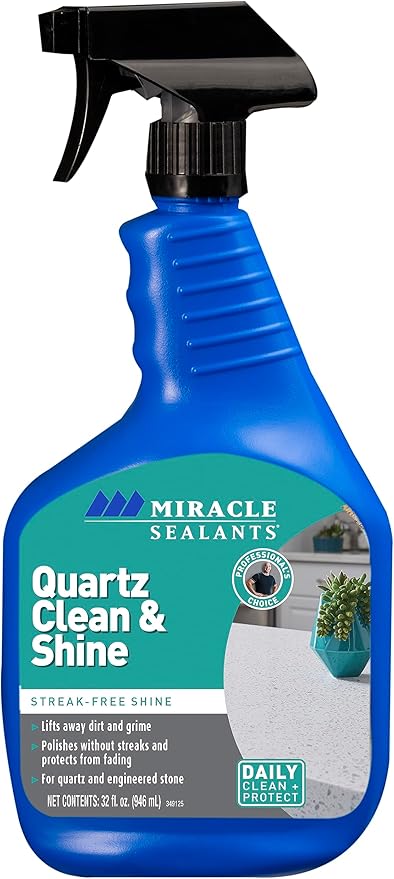 Miracle Sealants Quartz Clean and Shine Streak-Free Spray for Quartz and Engineered Stone, 32 oz