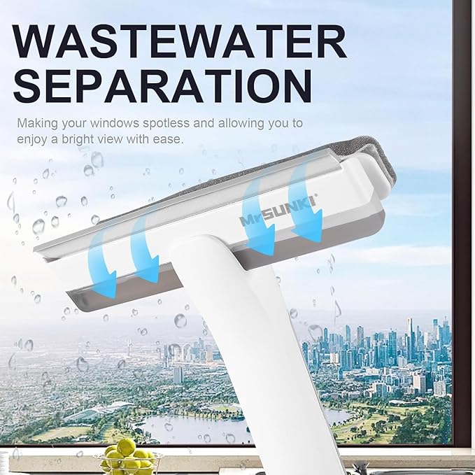 Squeegee Window Cleaner 2 in 1 Window Cleaning Tool Kit with Sewage Recycling Function, Window Washing Equipment for Indoor/Outdoor Window and Car Glass