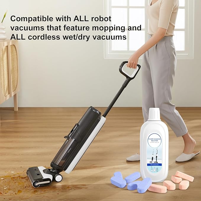 10 Bottles Compatible with Tineco Cleaning Solution Pet 500ml Per Bottle Orange Scents Floor Cleaner Compatible with All Robot Vacuums with Mopping and Cordless Wet/Dry Vacuum (Orange Scents)
