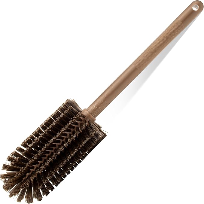 SPARTA Large Water Bottle Brush Ideal for Wide-Mouth Jars, Bottles and Tumblers, Dishwashing Tool with Handle for Home and Commercial Kitchens, Plastic, 16 Inches, Brown, (Pack of 4)