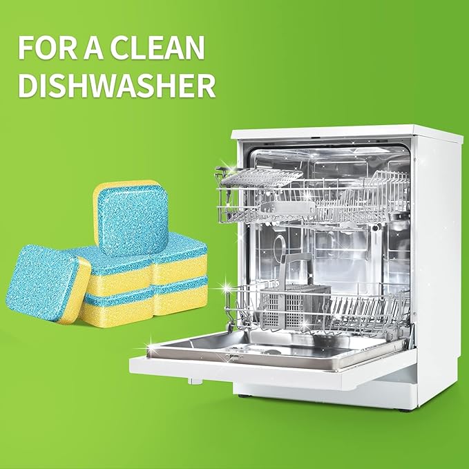 NATRUTH 30 Pack Dishwasher Cleaner Tablets Individually Wrapped,Deep Cleaning, Removes Grease & Limescale, Compatible with All DishWashing Machines