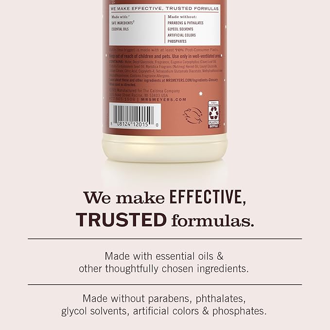 MRS. MEYER'S CLEAN DAY Multi-Surface Everyday Cleaner, Gingerbread Scent, 16 Fl Oz Bottle