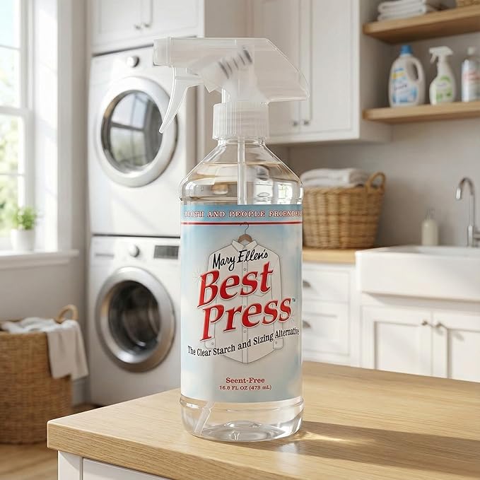 Mary Ellen's Best Press -2 pack - Clear Starch Alternative Ironing Spray, Scentless, 16.9 oz - Wrinkle Resister & Soil Guard for Quilting and Sewing