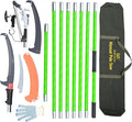 Manual Pole Saw for Tree Trimming, 27 FT Manual tree purner with 8 Fiberglass Handles, Sharp steel Blade and Heavy-Duty Giant Scissors, Extendable Design for Tree Maintenance, Green