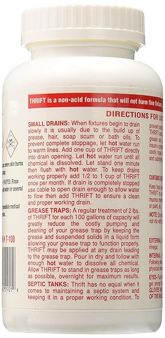 Thrift T-100 Alkaline Based 1-Pound Granular Drain Cleaner (2-(Pack))