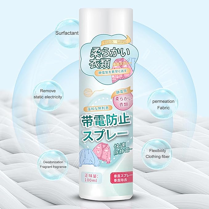 Anti Static Spray, 2 In 1 Instant Release, Static Remover Spray, Reduce Static Cling, Eliminate Static Shock (B)