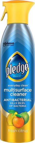 Pledge Antibacterial Multisurface Cleaner Spray, Wood Furniture, Stainless Steel, and Electronics Cleaner, Sanitizes as Cleans, Remove Dust and Messes - Fresh Citrus Scent, 9.7oz