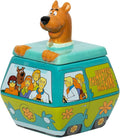 Silver Buffalo Scooby-Doo Mystery Machine Small Sculpted Ceramic Snack Jar Featuring Scooby-Doo, Shaggy, Velma, Daphne, and Fred, 5” x 5” x 6.75”