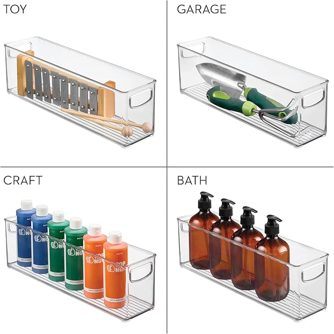 iDesign Recycled Plastic Stackable Storage Bin - Perfect to Hold Breast Milk Bags - Clear