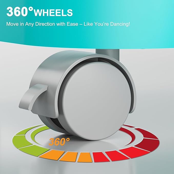 4-Pack 360° Swivel Replacement Wheels for RinseWise Mop Bucket, Universal Plastic Caster Set with 2 Locking Wheels, Easy-Roll Mop Bucket Accessories