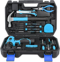 Auto Dynasty 27 Pieces Portable Cordless Drill and Home Hand Repair Kit 12V 1300mAh Lithium Power Tool Kit Set for DIY Household Office Warehouse with Charger, Blue
