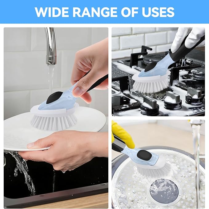 Dish Brush Refills 4 Pack, White Replacement Brush Heads Compatible with OXO Dish Brush & OXO Dish Scrubber