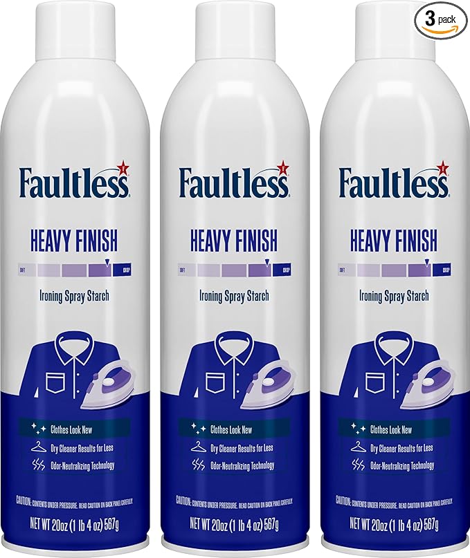 Faultless Heavy Spray Starch 20 oz Cans (3 Pack)