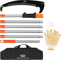 Manual Pole Saw for Tree Trimming, 7.8 FT Pruning Saw with 6-Section Stainless Steel Handle, Sharp steel Blade, Easy to Carry and Lightweight Extendable Design for Garden & Tree Maintenance
