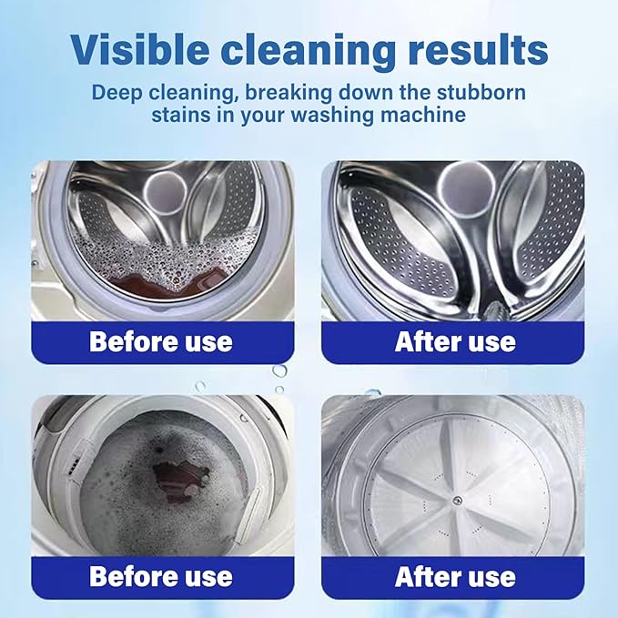 Washing Machine Cleaner Pro Tablets,Odor Remover,Eco Friendly,Washer Drum Cleaner Deodorizing Suitable for Top Load Front Loader Twin Tub,Home Deep Cleaning Essentials Gadgets (1 Count (Pack of 24))