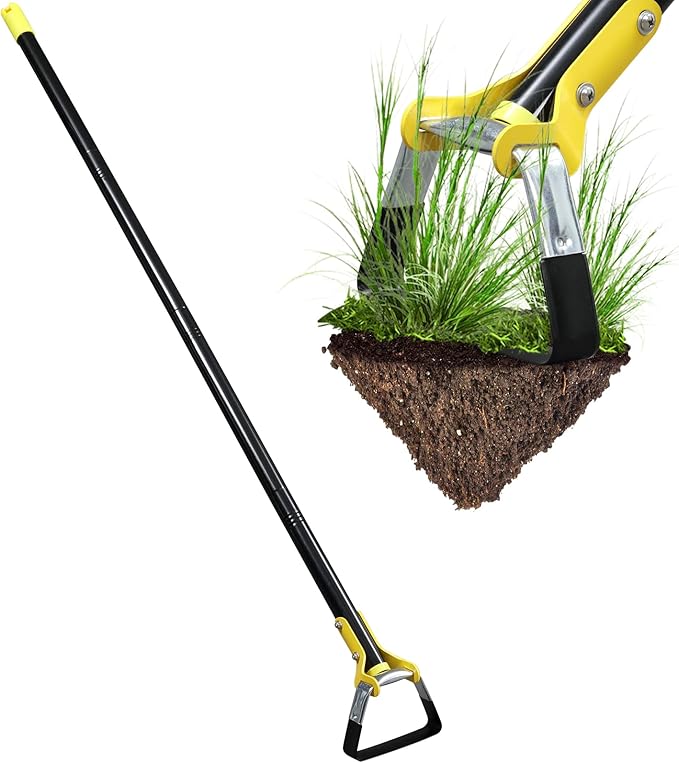 SANDEGOO Garden Hoe Tool，54 inch Weeding Tools for Garden,Handheld Weeding Rake Planting Vegetables Farm,Sharp Durable Gardening Gifts for Hoe Garden Tool Traditional Steel Quenching Forging Process