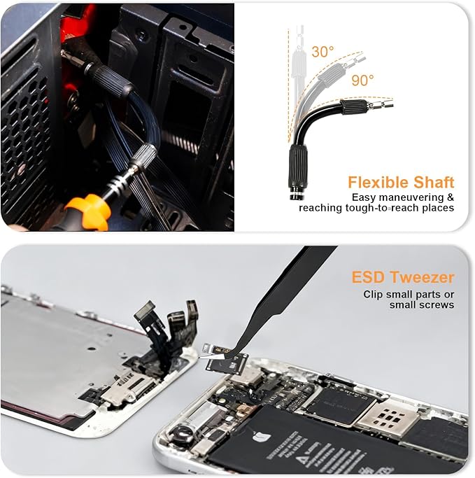 Small Screwdriver Set By JAKEMY, 33 in 1 Precision Screwdriver Kit, Magnetic Replaceable Screwdrivert Bits Repair Tool Kit Opening Tool and Tweezer for Phone Cellphone PC Electronics