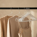 Clothes Hangers, 20Pack,White Metal Hangers,15.7'W Space-Saving Shirt Hanger,Non-Slip Heavy Duty Hanger with Deep Shoulder Notches for Dress and Camisole