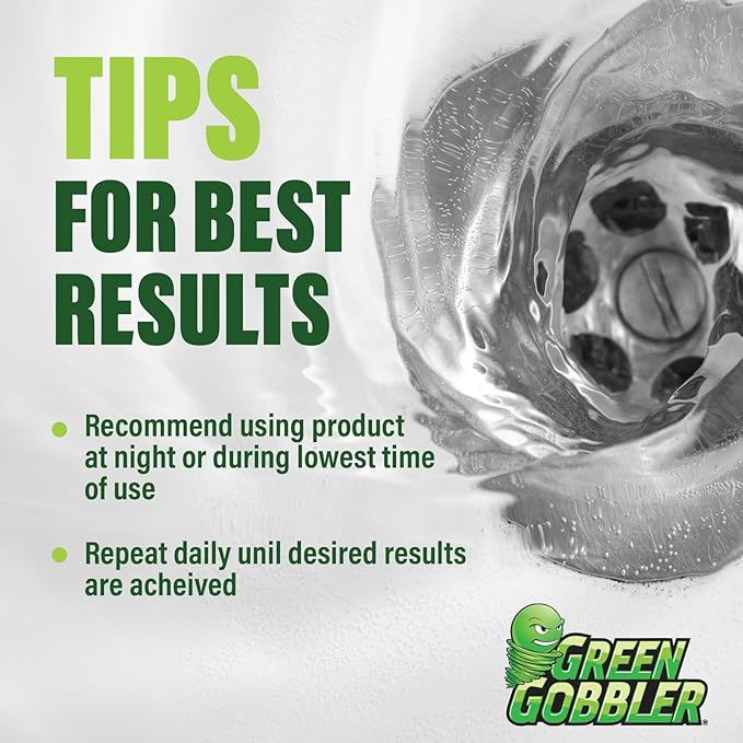 Green Gobbler Fruit Fly Killer+ - Kills Fruit Flies, Drain Flies & Sewer Flies, Gel Treatment for Use in Sinks & Pipes - Safe for Septic Systems, 32oz - Up to 8 USES (2 Pack)