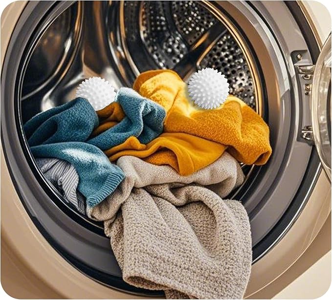 6PCS 2.3 Inch Laundry Dryer Balls, Reusable Drying Balls for Clothes and Fabric Softening (White)