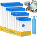 12 Pack Travel Vacuum Storage Bags 4 Size(24/28/32/40 Inch), Portable Vacuum Seal Bags for Clothing Travel with Pump, Space Saver Bag for Luggage Suitcases Clothes Bedding Seasonal Storage