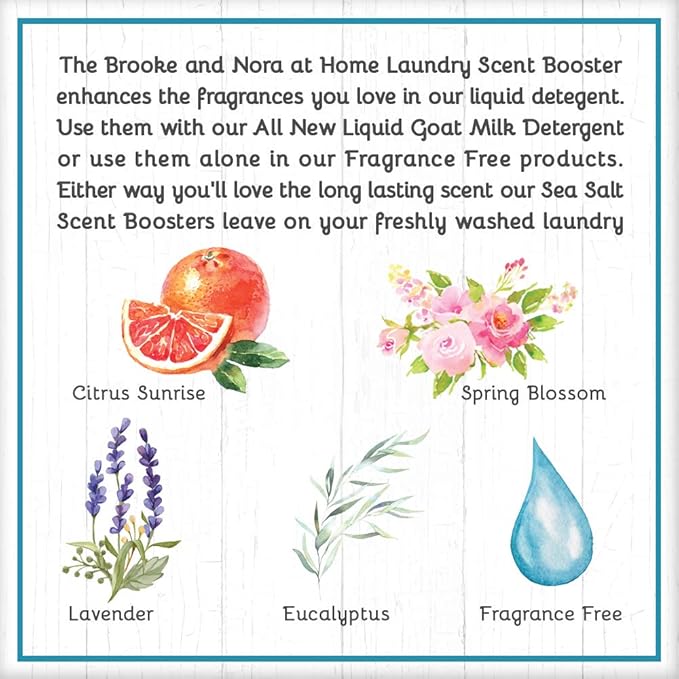 B&N All Natural Brooke & Nora at Home Laundry Scent Booster Made with Natural Sea Salt, Eucalyptus, 18 Ounce