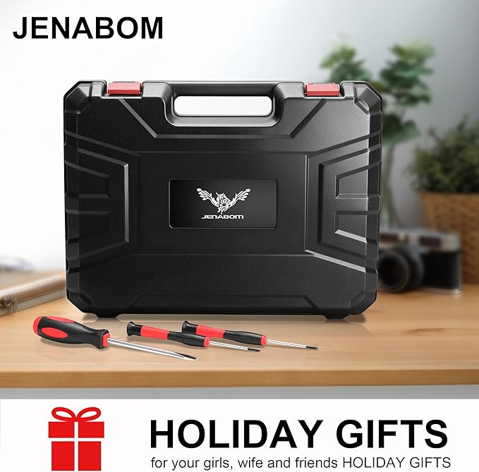 43 in 1 Household Tool Set with 3.6V USB Cordless Electric Screwdriver,Home Tool Kit with Cordless Drill Driver(Red)