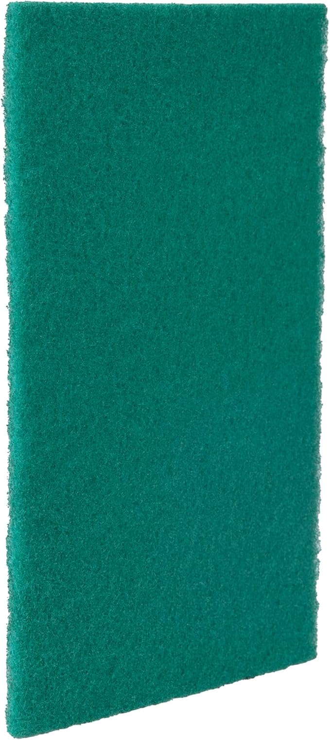 Restaurantware-RW Clean 9 Inch x 6 Inch Scouring Pads, 10 No-Scratch Green Scrub Pads - Heavy-Duty, No-Abrasive, Green Polyester Scrub Pads For Cleaning, For Scraping, Cleaning, Or Scrubbing,