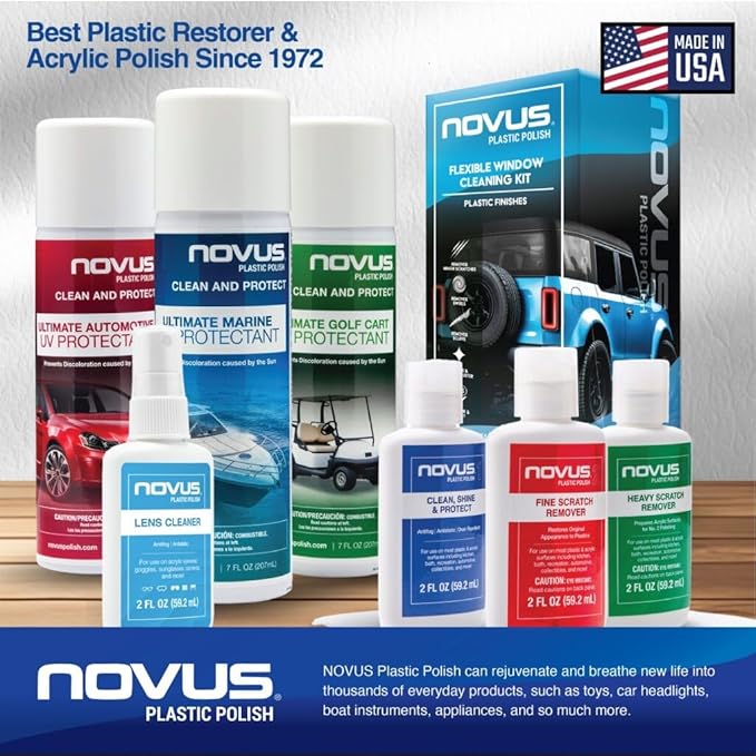 NOVUS 1802 | Glass Cleaner Spray | Powerful Foaming Glass Cleaner, Streak-Free Shine for Home and Auto | Safe for All Glass Surfaces | 19 Ounces (1 Pack) |