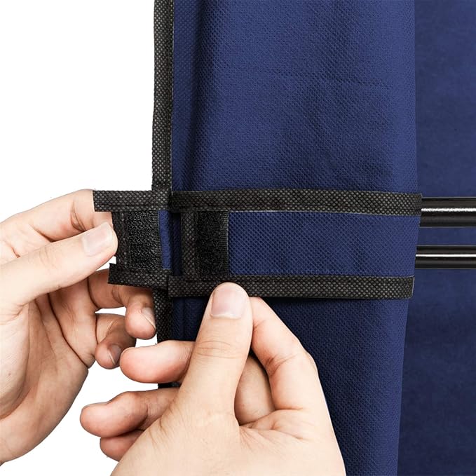 Portable Closet Wardrobe,71'' Closet Storage Organizer Rack with Shelves and Cover for Hanging Clothes, Non-Woven Fabric, Quick and Easy to Assembly (Blue)