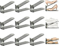 Shoe Slots Organizer, Clear Shoe Stacker, Adjustable Level Shoe Rack,Storage Space Saver for Sneakers Display (Grey Transparent, 12Pack)
