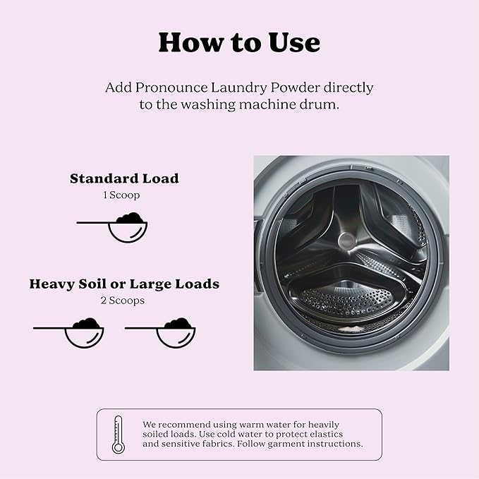 Pronounce Laundry Detergent Powder Alternative | Cleaner Ingredients. Safer for Sensitive Skin. Stain + Smell Fighting. With Essential Oils. HE Safe (Lavender, 120 Loads).
