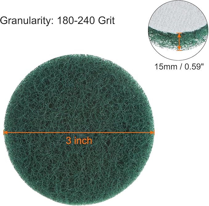 HARFINGTON 6pcs Drill Power Brush 3 inch Tile Scrubber Scouring Pads 180-240 Grit for Bathroom Kitchen Household Cleaning