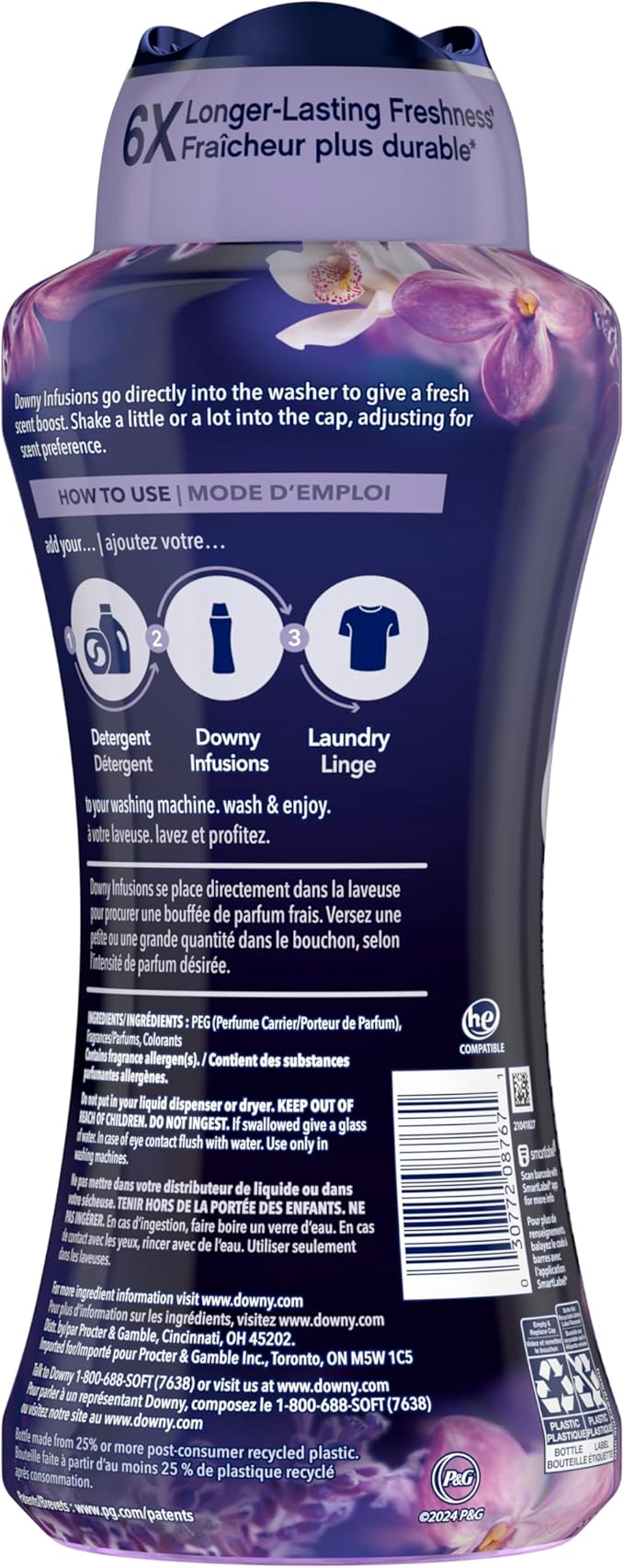 Downy Calm In Wash Laundry Scent Booster Beads,Soothing Lavender And Vanilla Bean Scent,24.0 OZ,Laundry-Scent Beads,Long Lasting Freshness,(Pack of 2)