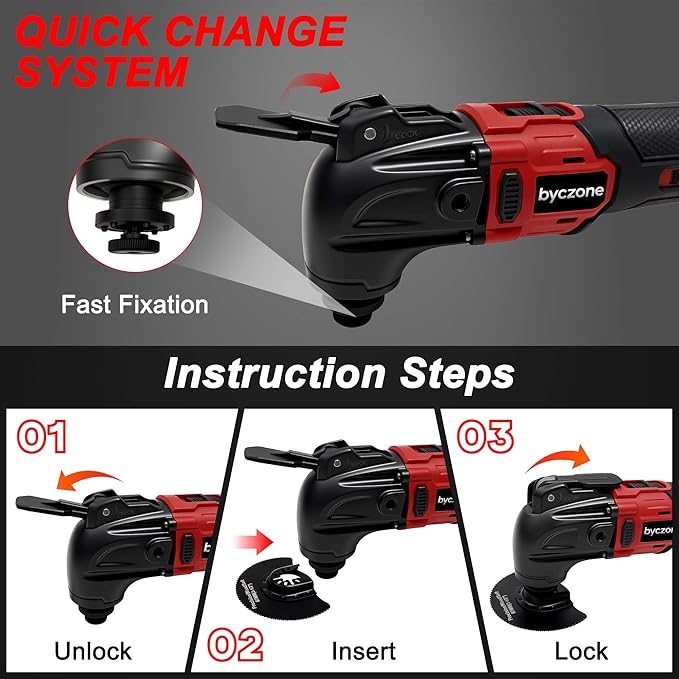 Cordless Oscillating Multitool Compatible with Milwaukee 18V Battery, Tool Only, 6 Speeds 8,500-21,000 RPM, Bulit-in LED Light, 22 Accessories, Oscillating Power Tool for Scraping Cutting Sanding