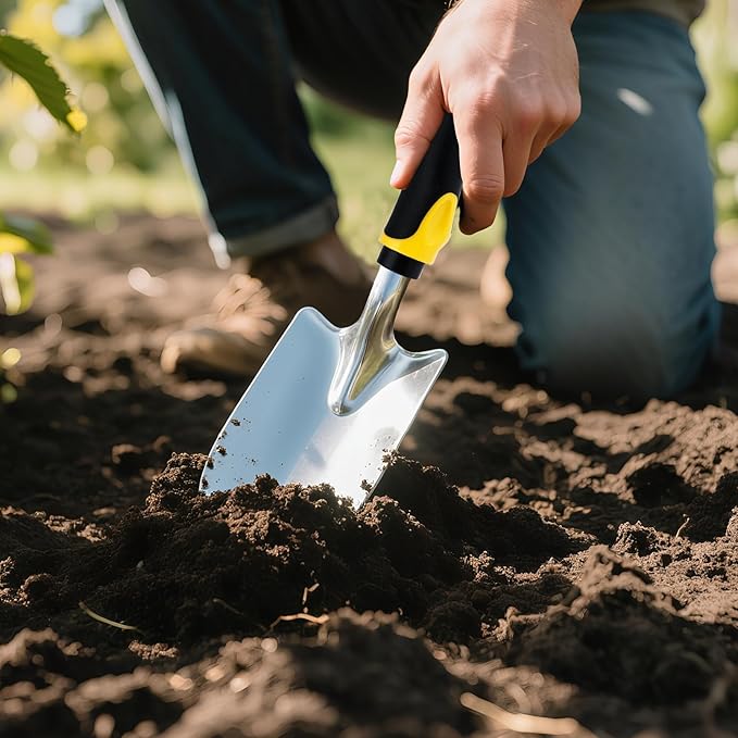 12 Pcs Garden Shovel, Aluminum Alloy Trowel, Heavy Duty Trowel Gardening Tool, Metal Hand Shovel with Ergonomic Handle, Small Shovels for Digging Weeding Planting Transplanting