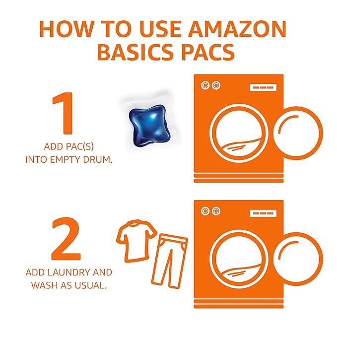 Amazon Basics Laundry Detergent Pods, Fresh Scent | 120 Pacs | 120 Medium Loads | Pack of 2