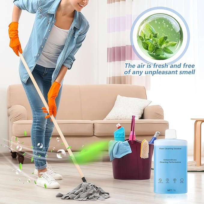 Floor Cleaning Solution Compatible With Roborock Robot Vacuum And Mop Cleaner， Deep Cleans For Multiple Hard Floors, for Robot & Wet Dry Vacuums Mopping Floor Cleaners Solution , 33.8 Fl. OZ(2 Bottle)