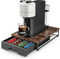 EVERIE Wooden Coffee Pod Storage Drawer for Nespresso VertuoLine Capsules, Large Capacity Countertop Coffee Station Organizer, Rustic Brown